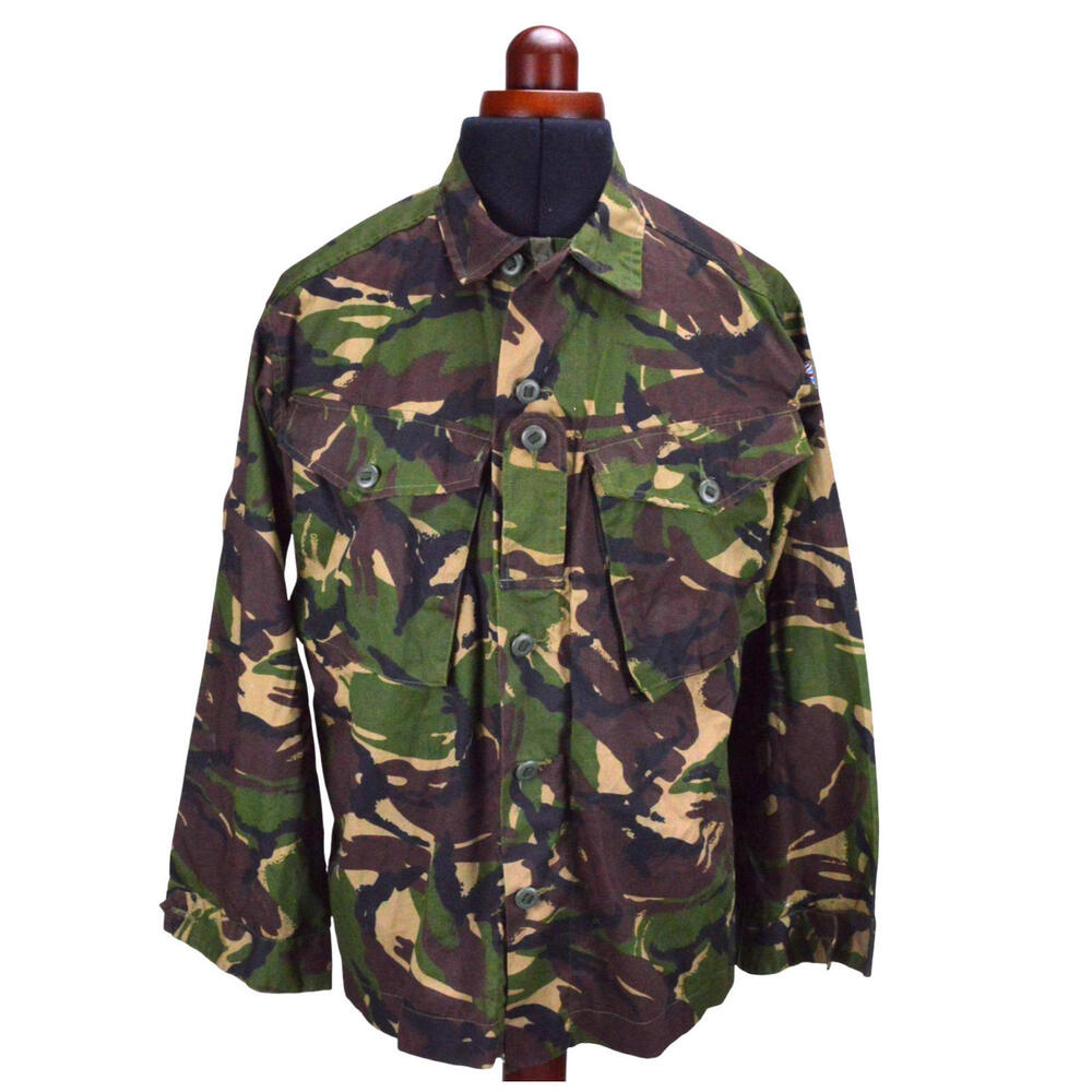 British Army Camo Military Woodland DPM Shirt 170/96 M Short Zip